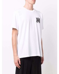 T-shirt à col rond imprimé blanc Amiri