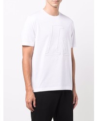 T-shirt à col rond imprimé blanc Emporio Armani