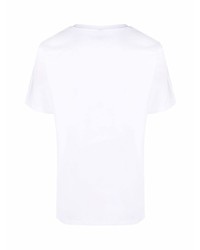 T-shirt à col rond imprimé blanc Moschino