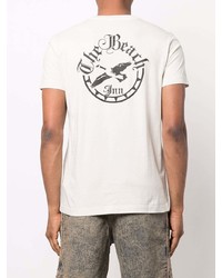 T-shirt à col rond imprimé blanc Diesel