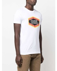 T-shirt à col rond imprimé blanc Diesel