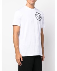 T-shirt à col rond imprimé blanc Philipp Plein