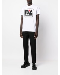 T-shirt à col rond imprimé blanc DSQUARED2