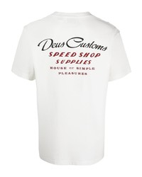 T-shirt à col rond imprimé blanc Deus Ex Machina