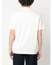 T-shirt à col rond imprimé blanc Giorgio Armani