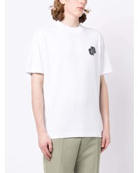 T-shirt à col rond imprimé blanc BOSS