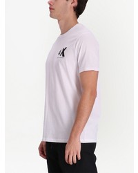 T-shirt à col rond imprimé blanc Armani Exchange