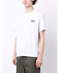 T-shirt à col rond imprimé blanc Sacai