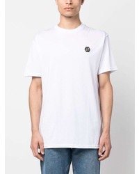 T-shirt à col rond imprimé blanc Philipp Plein