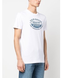 T-shirt à col rond imprimé blanc Diesel