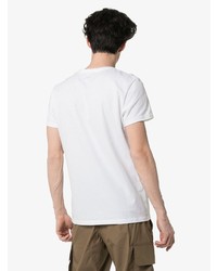 T-shirt à col rond imprimé blanc Balmain