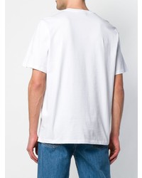 T-shirt à col rond imprimé blanc MSGM