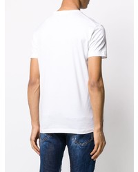 T-shirt à col rond imprimé blanc DSQUARED2