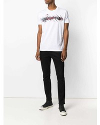 T-shirt à col rond imprimé blanc DSQUARED2