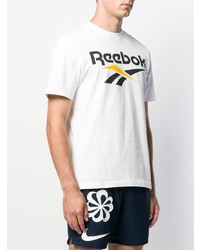 T-shirt à col rond imprimé blanc Reebok