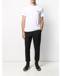 T-shirt à col rond imprimé blanc Les Hommes Urban