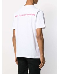 T-shirt à col rond imprimé blanc Not Guilty Homme