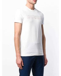 T-shirt à col rond imprimé blanc Emporio Armani