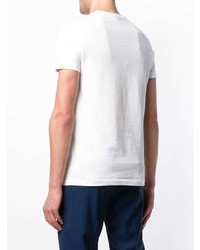 T-shirt à col rond imprimé blanc Emporio Armani