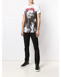 T-shirt à col rond imprimé blanc Philipp Plein