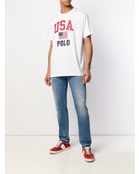 T-shirt à col rond imprimé blanc Polo Ralph Lauren