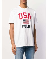 T-shirt à col rond imprimé blanc Polo Ralph Lauren