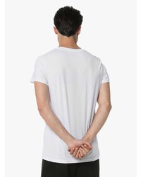 T-shirt à col rond imprimé blanc Balmain