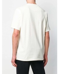 T-shirt à col rond imprimé blanc Woolrich