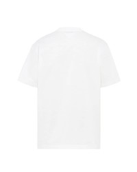 T-shirt à col rond imprimé blanc Prada