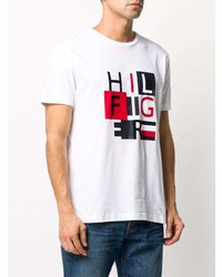 T-shirt à col rond imprimé blanc Tommy Hilfiger