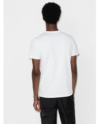 T-shirt à col rond imprimé blanc Moncler