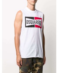 T-shirt à col rond imprimé blanc DSQUARED2