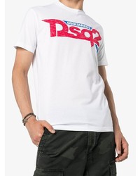 T-shirt à col rond imprimé blanc DSQUARED2