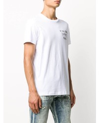 T-shirt à col rond imprimé blanc Diesel