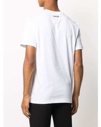 T-shirt à col rond imprimé blanc Les Hommes