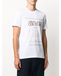 T-shirt à col rond imprimé blanc VERSACE JEANS COUTURE