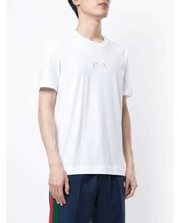 T-shirt à col rond imprimé blanc Emporio Armani