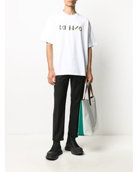 T-shirt à col rond imprimé blanc Kenzo