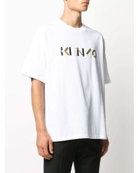 T-shirt à col rond imprimé blanc Kenzo