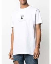 T-shirt à col rond imprimé blanc Off-White