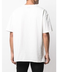 T-shirt à col rond imprimé blanc Ksubi