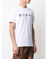 T-shirt à col rond imprimé blanc PS Paul Smith