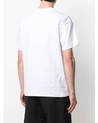 T-shirt à col rond imprimé blanc MSGM