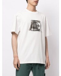 T-shirt à col rond imprimé blanc Ader Error