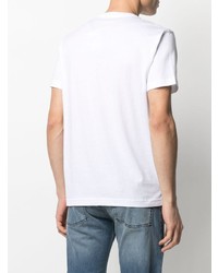 T-shirt à col rond imprimé blanc Ea7 Emporio Armani