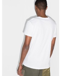 T-shirt à col rond imprimé blanc Balmain