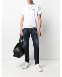 T-shirt à col rond imprimé blanc DSQUARED2