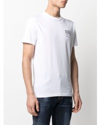 T-shirt à col rond imprimé blanc DSQUARED2