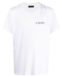 T-shirt à col rond imprimé blanc Amiri