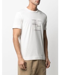 T-shirt à col rond imprimé blanc Emporio Armani